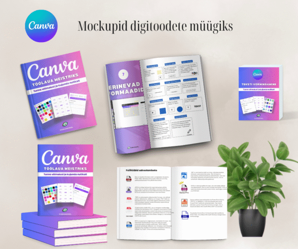 Canva mockupid e-raamatute ja kontaktimagnetiteks (edasijõudnutele)