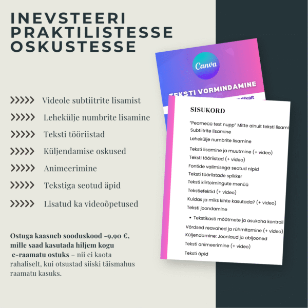 Canva töölaua meistriks – 4. peatükk: Teksti vormindamine + videod - Image 2